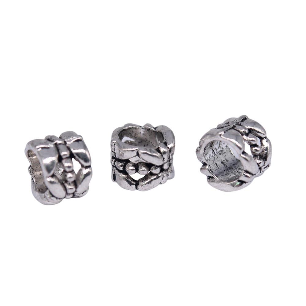 Multi Color Spacer Beads Ornate Metal Big Hole Beads For Jewelry Projects