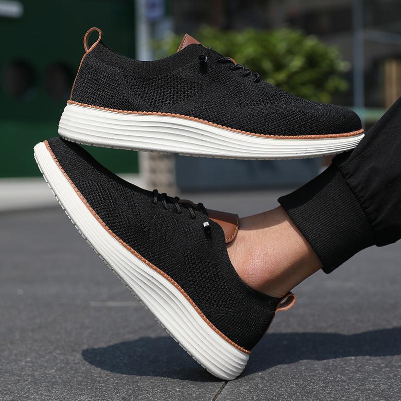 

Мужские вулканизированные туфли 2025 Лето Новые Дышащая сетка На шнуровке Повседневная обувь Для активного отдыха Тренировки в спортзале Мужская спортивная обувь 39 чёрный