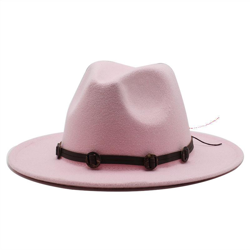 Woolen Top Hat Retro Flat-Brimmed Big Eaves Hat Minority Style Jazz Hat