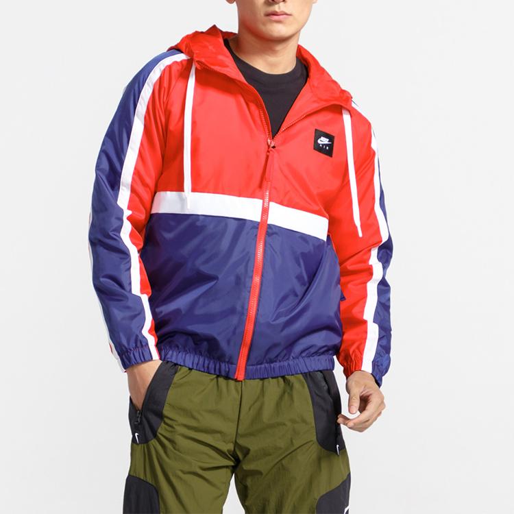 Nike Sport Windproof Hooded Casual Jacket Men Jackets Red BV5184-657