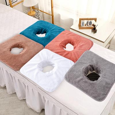 1ks 35*35CM Měkký Masážní Pohodlný Kosmetický SPA Vynikající kvality Koralový Fleece Zesílený Ručník na obličej s Otvorem pro dýchání