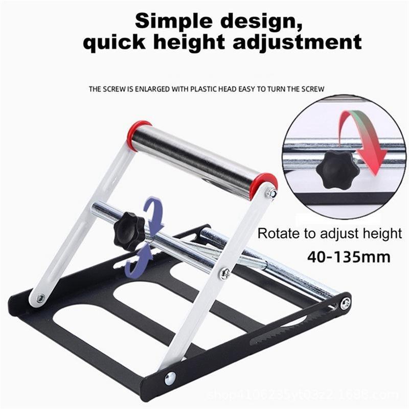 Portable Adjustable Cutting Machine Support Frame With Foldable Miter Table Woodworking Tool