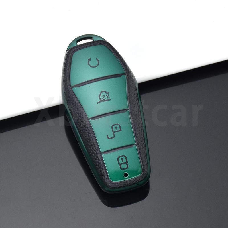 TPU Leather Key Shell For BYD Tang EV600 Han EV Yuan PLUS ATTO 3 Song PLUS Pro MAX DMI MAX Qin Car Key Case Cover Accessories