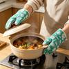 Thickened Cotton-Linen Oven Mitts with Baking Gloves for Non-Slip Grip Heat-Resistant Microwave Grill Breathable Kitchen Essential