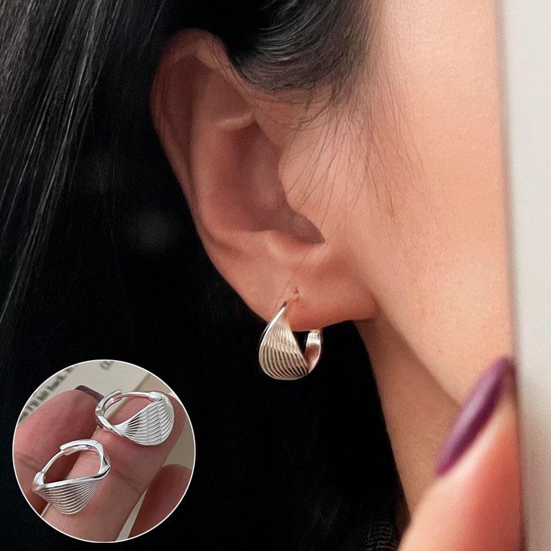 S925 Silver Snake-Shaped Hoop Earrings with Micro-Paved Zirconia - Retro Fashion for Women