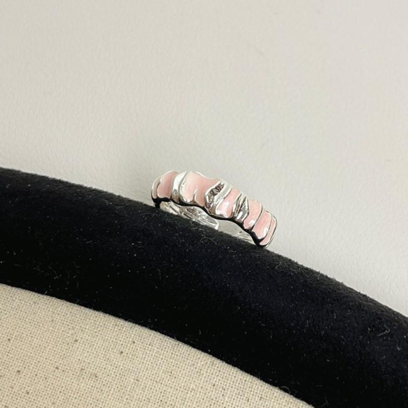 

PANJBJ 925 Sterling Silver Drip Glaze Ring for Women Texture Irregular Design Versatile Trend Fashion Jewelry Gift Dropshipping