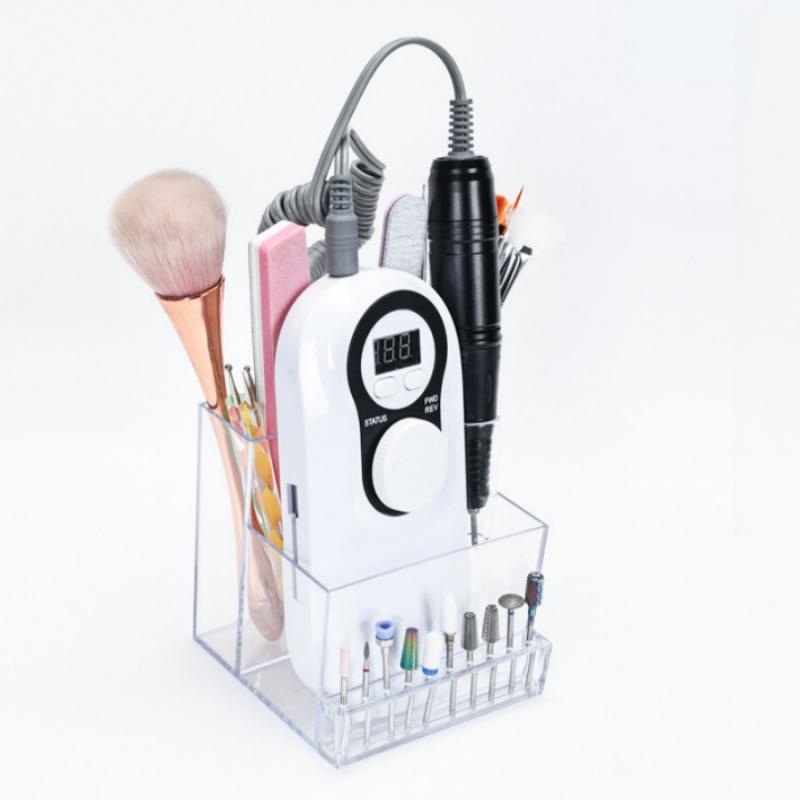 1pcNail Drill Stand Grinding Head Organizer Box Nail Tools Cosmetic Brushes Storage Box Organizer
