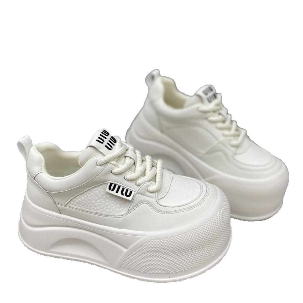 Thick sole heightening spring and autumn muffin board shoes casual sports bread shoes velvet