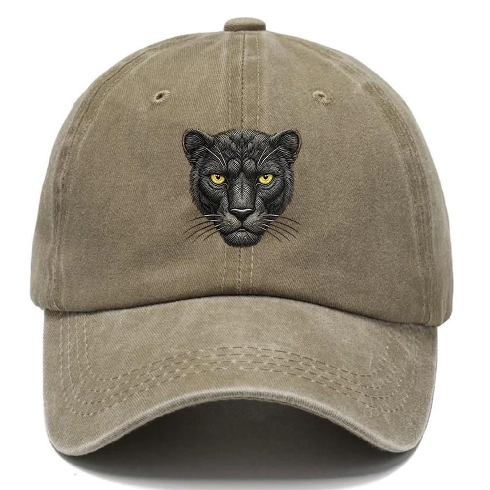 Black Panther Face Baseball Cap Distressed Adjustable Polyester Outdoor Dad Hat Unisex