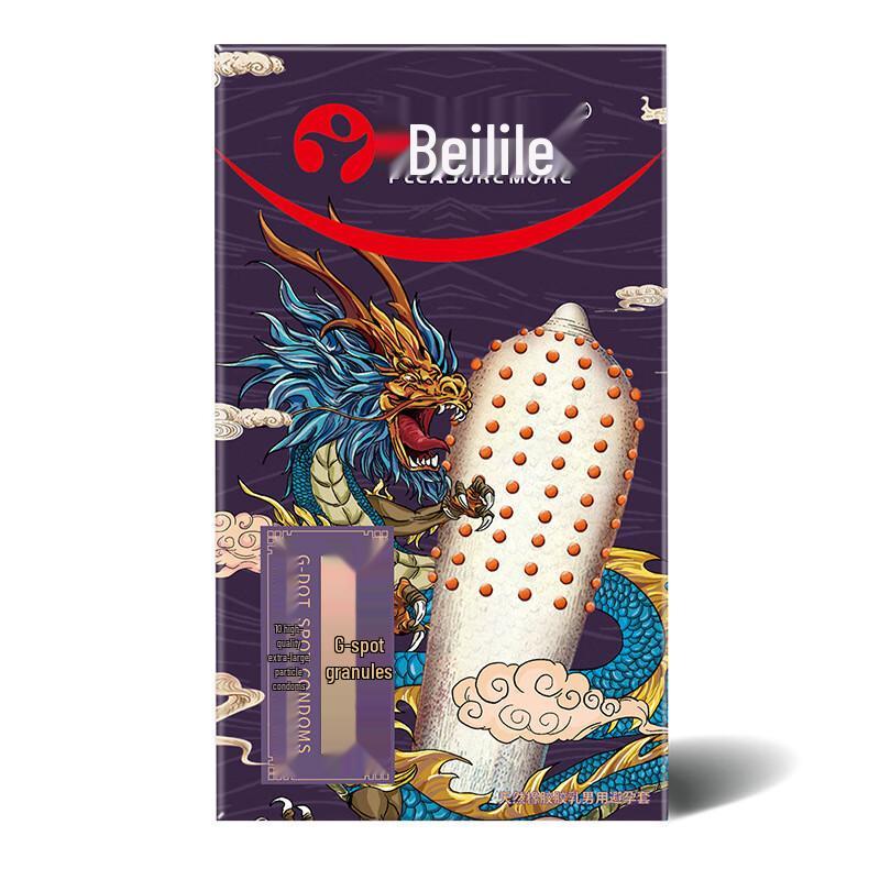 Bailile Wolf Tooth Spiked Condoms - Large Particles, 3 or 10 Pack, Adult Erotic Product