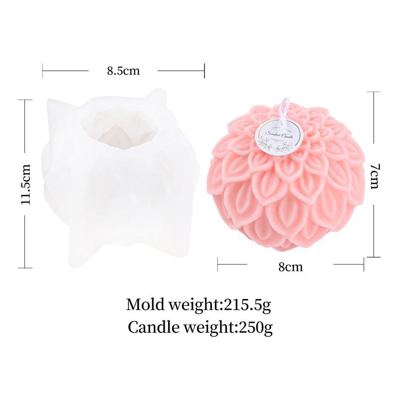 

3D Lotus Petal силиконовая форма для свечи, ручная работа, растение, цветочное ремесло, гипс, смола, материал для производства мыла, форма для свечей своими руками светло-серый