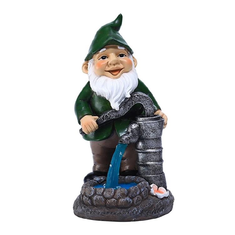 Creative Gnome Figurine Solar Night Light Cute Resin Garden Statue Waterproo 1