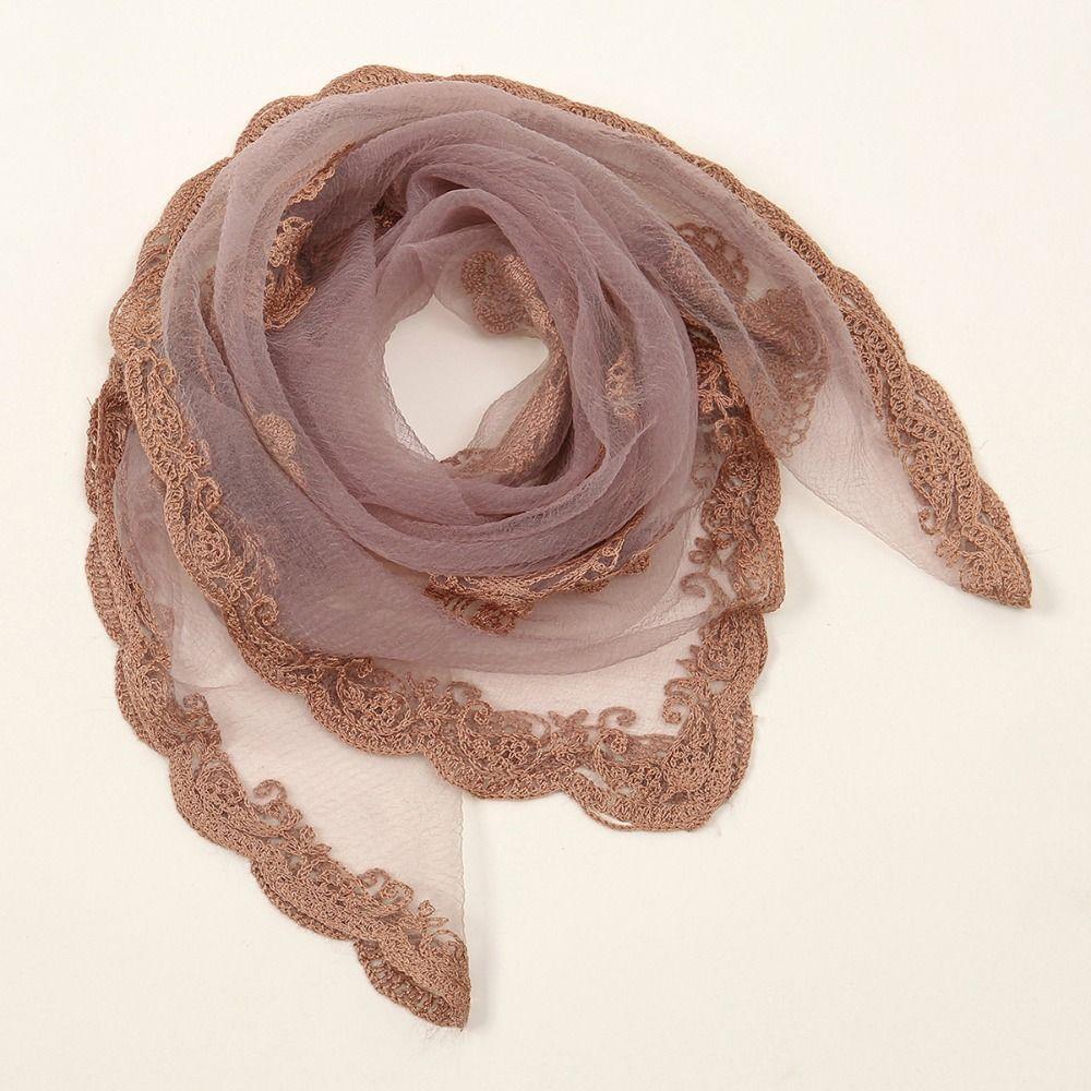 Square Lace Scarf Hollow Out Hair Scarf Headband Elegant Lace Handkerchiefs  Women