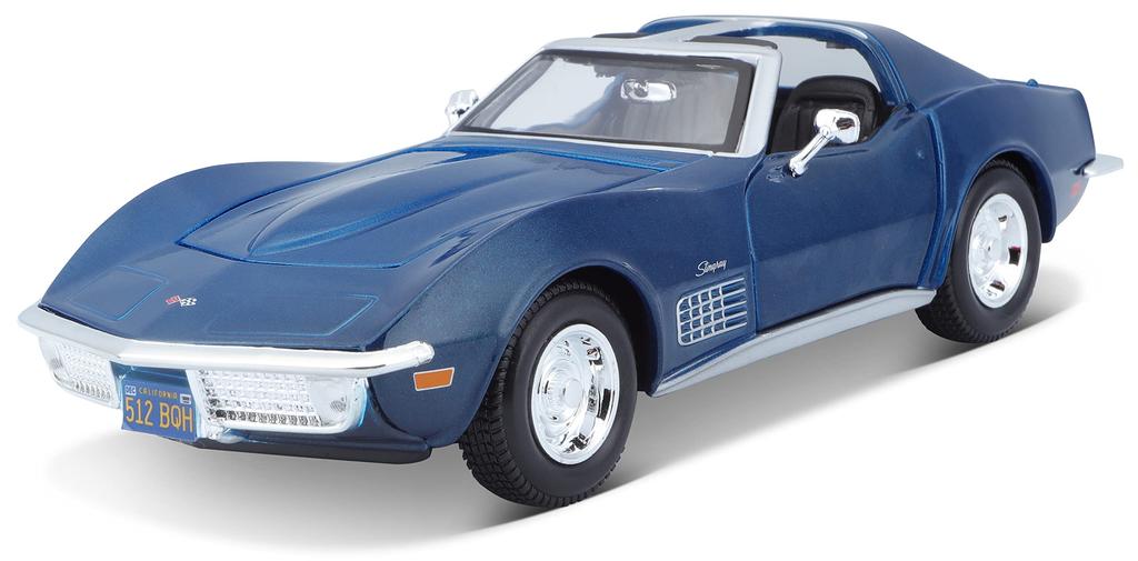 Maisto 1/24 Scale Diecast Model Car Chevrolet Corvette Stingray 1970 (Blue) [Parallel Import]