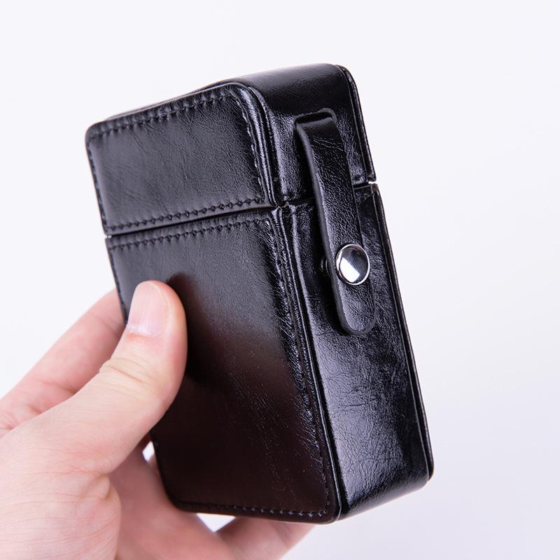 Pocket Leather Cigarette Case Lighter Bag Box Storage Organizer Smoking Tools Accessories Waterproof Cigar Man Birthday Gift
