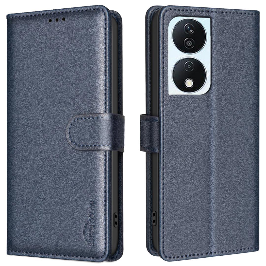 

BINFEN COLOR BF32 For Honor X7b 4G/90 Smart Case Leather Cover RFID Blocking E