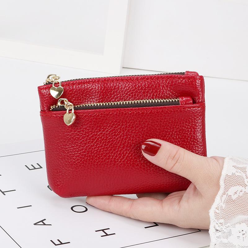 Women Mini Change Purses Leather Coin Purse Zipper Pouch Card Holder Wallet Kids Coin Pocket Wallets Key Chain Holder