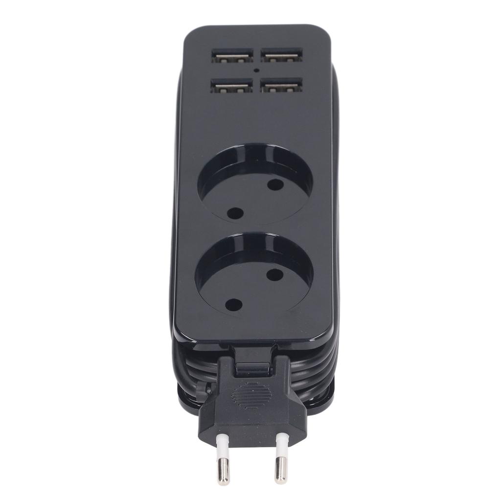 Régua de Energia 1200W 10A 2 Tomadas Redondas 4 Portas USB Tomada de Energia para Telefone Laptop