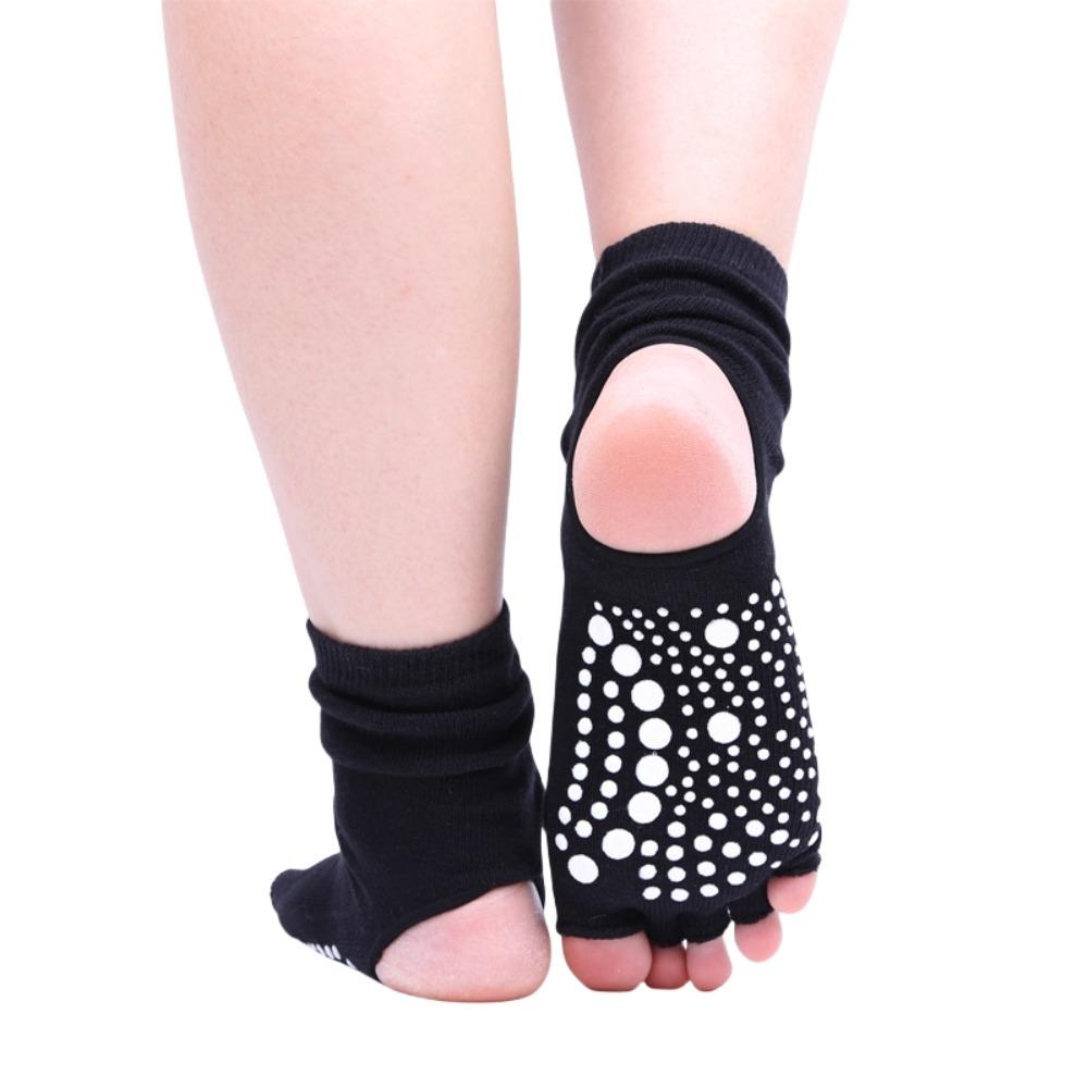Cotton Hosiery Sport Five Finger Socks Adhesive Anti Slip Particles Short Cotton Socks  Girls