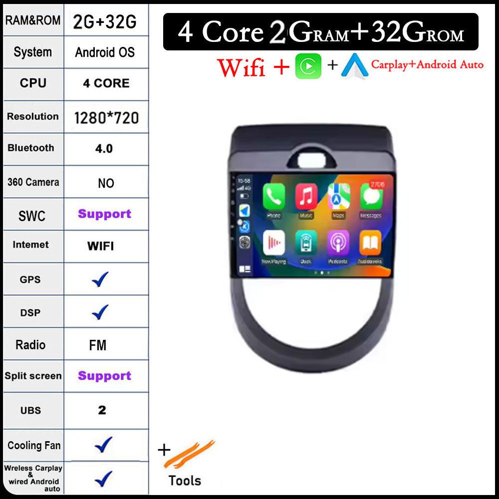 

Для Kia Soul AM 2007 - 2011 DSP QLED IPS Android 14 Автомобильное радио GPS навигация Мультимедиа Видеоплеер Carplay Android auto