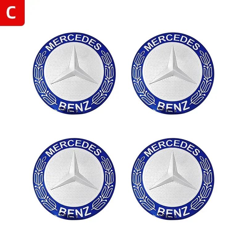 

C200 E200 New 2025 For Mercedes Benz 56mm 60mm 65mm 75mm Car Wheel hub Center Cap Badge covers sticker for Mercedes Benz W204 W2 56mm