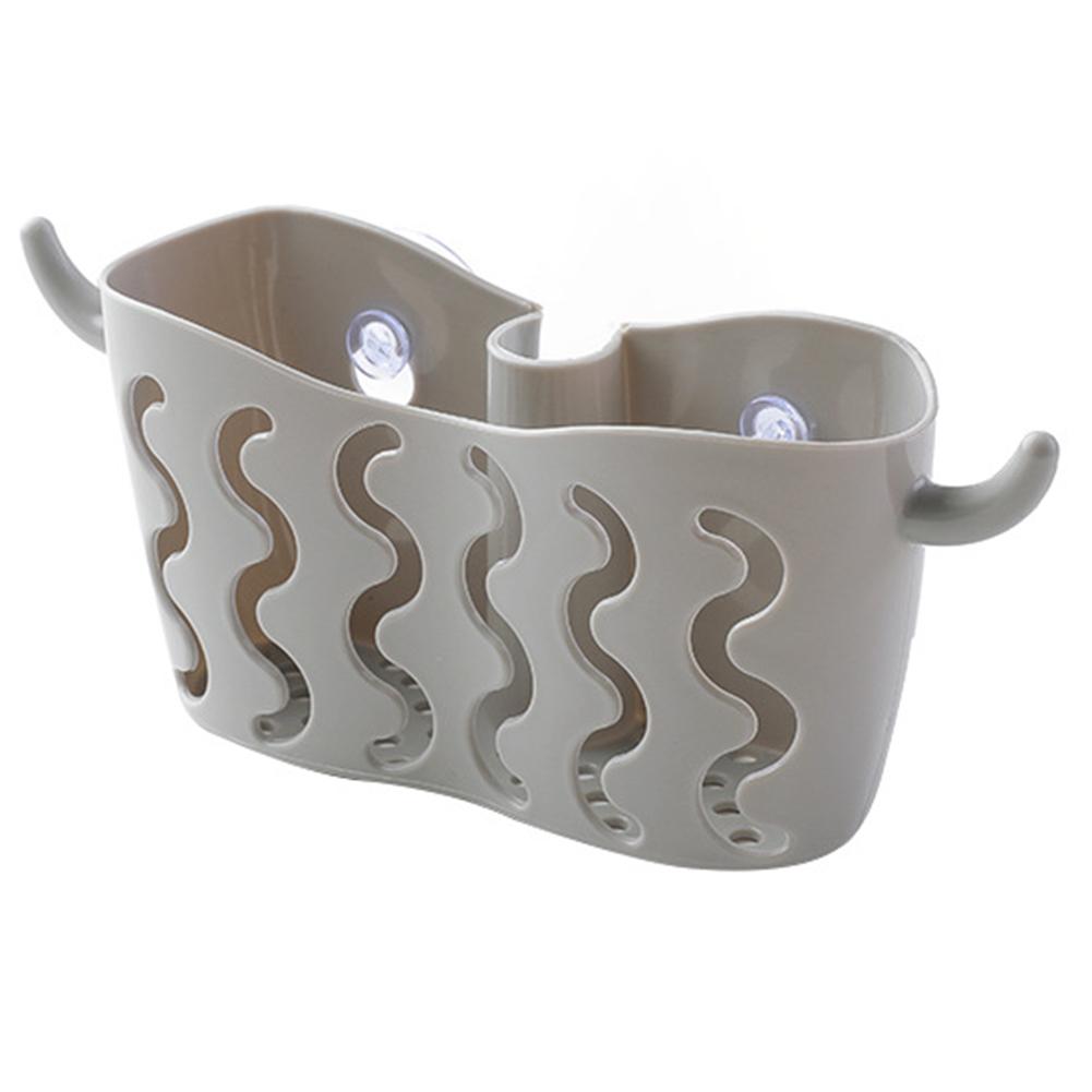 Kitchen Draining Basket Suction Cup PP Material Sink Basket Rack Draining Basket Kitchen Sink Basket Kitchen Storage White Beige серый