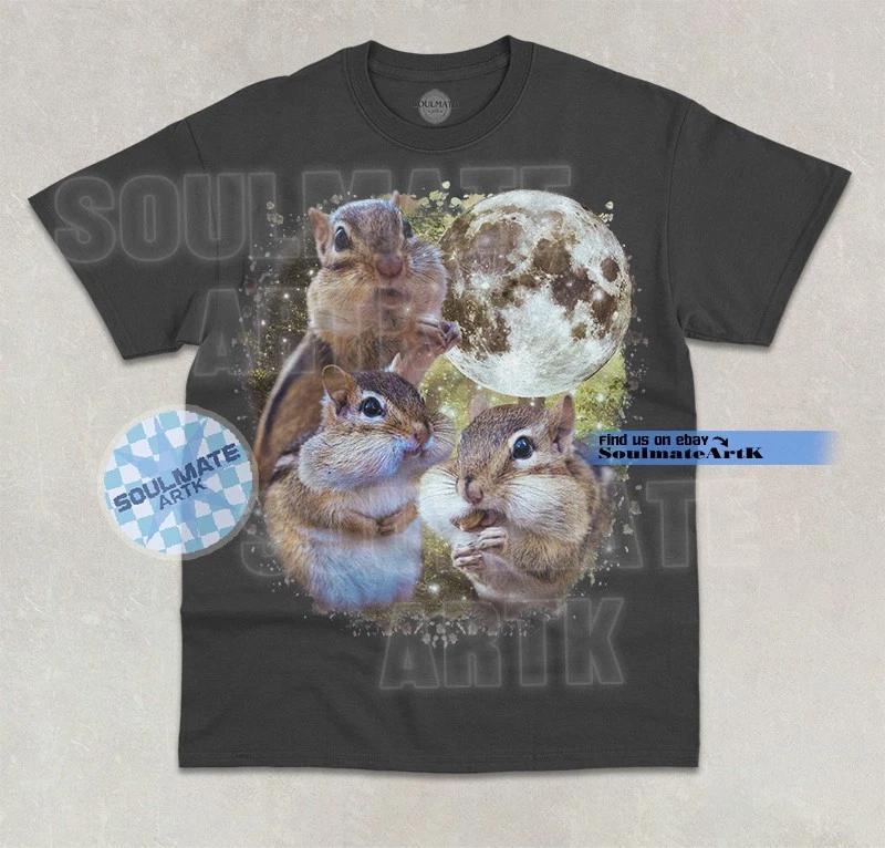 Three Squirrel Moon T-Shirt Funny Squirrel Animal Lover Joke Graphic Shirt 2XL