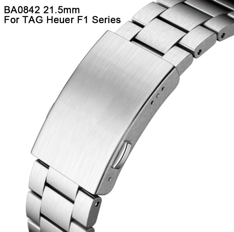 21,5 MM BA0842 Cinturino Orologio Parti Orologio Bracciale Solido Acciaio Inossidabile Cinturino Orologio Per Tag Heuer Serie F1 CAZ1014 CAZ101H CAZ1010 WAZ1010