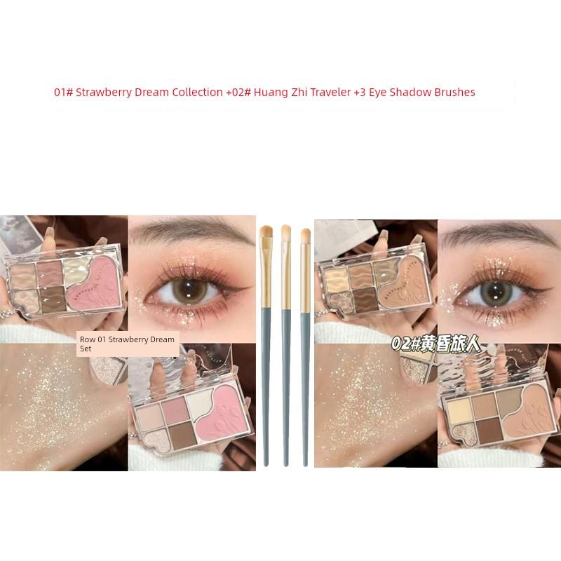 Novo Eye Shadow Highlight Blush Repair Integrated Plate Pink Smoky Earth Color Shiny Crystal Daily Light Makeup