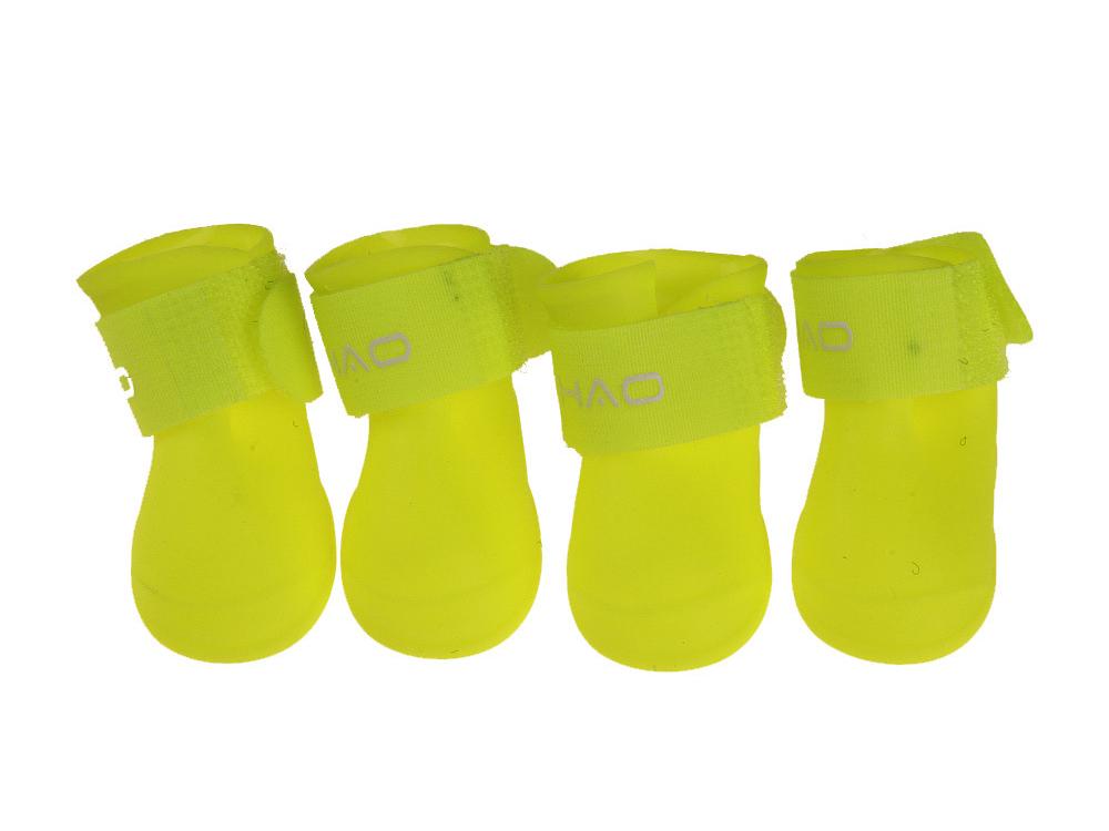 Soft Silicone Non-Slip Dog Rain Boots, Waterproof and Wear-Resistant, Jelly Color for Golden Retrievers