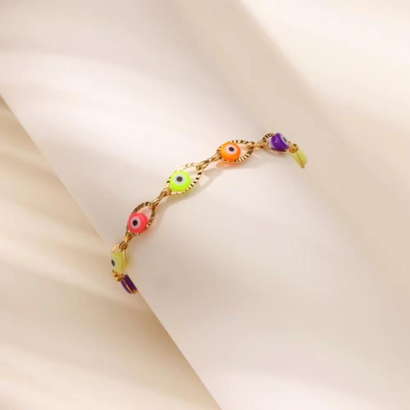 Devil's eye anklet women's niche design sense color zircon eye anklet foot decoration