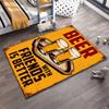Beer Theme Carpet with Two Glasses and Friends Quote Design Suitable for Use As an Anti-slip for Living Room Bedroom Sofas
