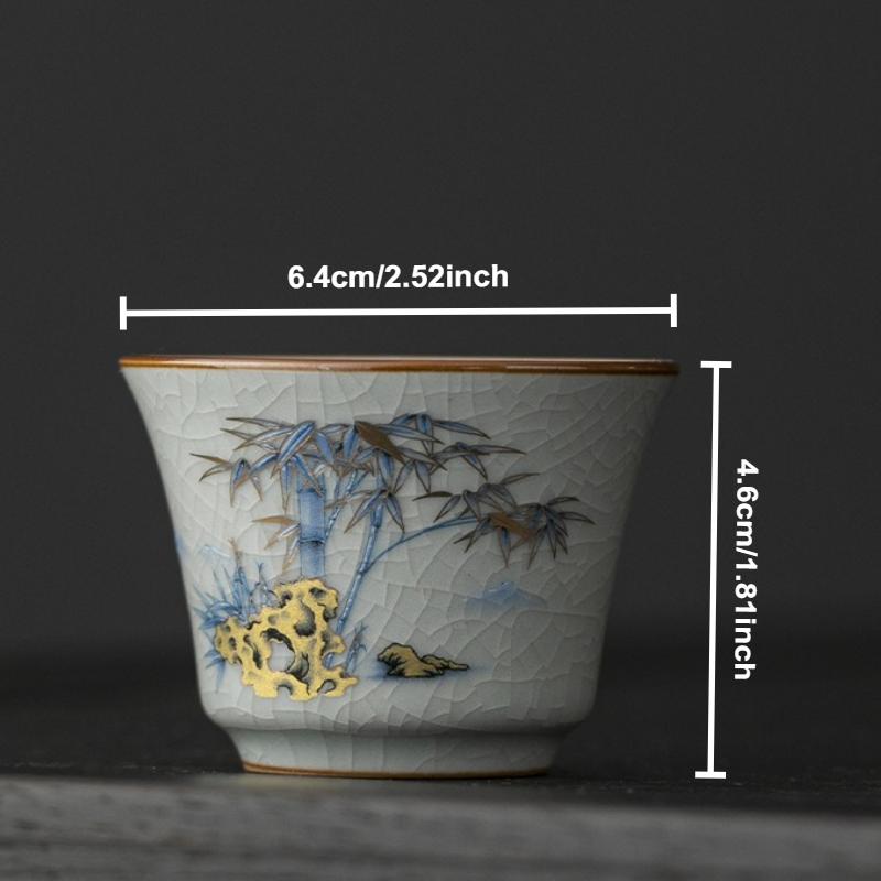 Ru Klin Porcelain Teacup Chinese Kung Fu Gongfu Master Cups Ceramic Retro Tea Bowls Tea Ceremony Teaware Set Household Drinkware