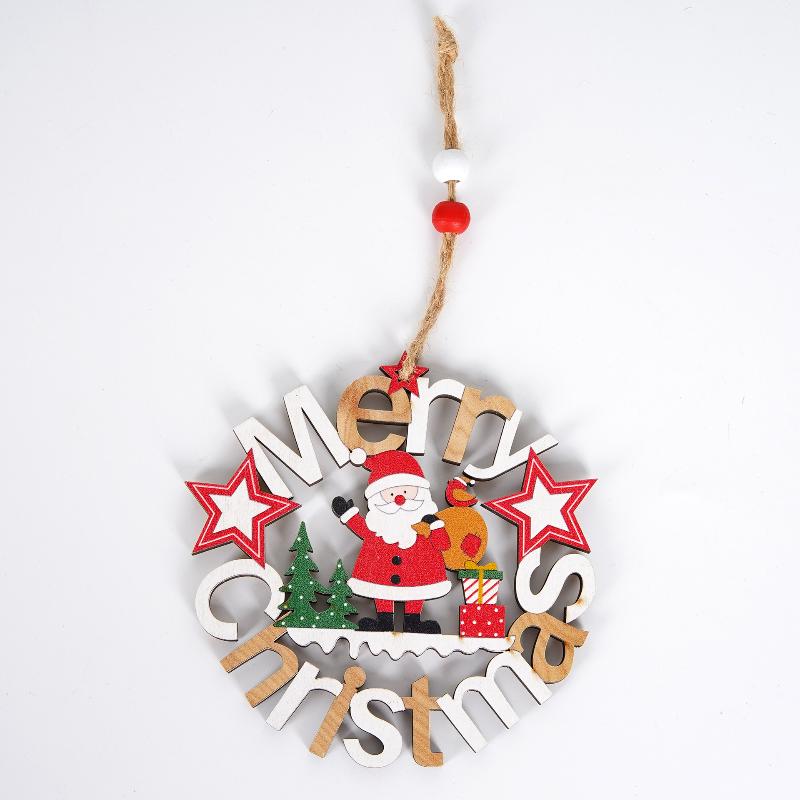 

Merry Christmas Santa Claus Wooden Pendant Wall Xmastree Hanging Ornament Decoration For Home New Year Gift Christmas Decor A1