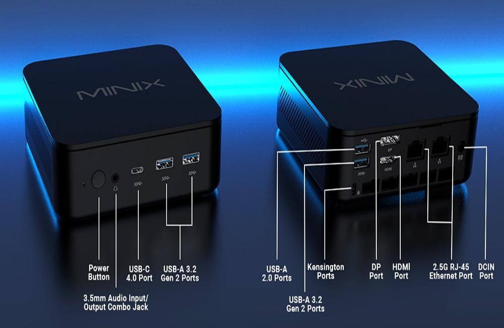 Refurbished:MINIX NGC NR660 Mini PC, AMD Ryzen 5 6600H Cores Max 4.5GHz, 16GB RAM 512GB SSD