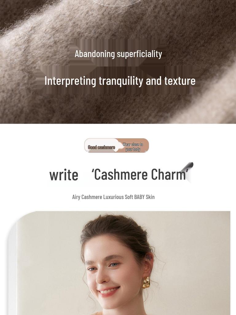 Solid Color Cashmere Knit Slimming Pullover Sweater – Soft, Skin-Friendly & Fashionable for Autumn/Winter.