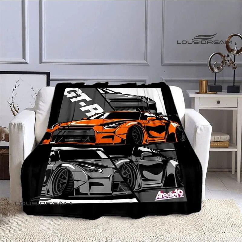 GTR Racing Retro Printed Blankets Warm Blanket Soft and Comfortable Home Travel Bed Blanket Picnic Blanket Birthday Gift
