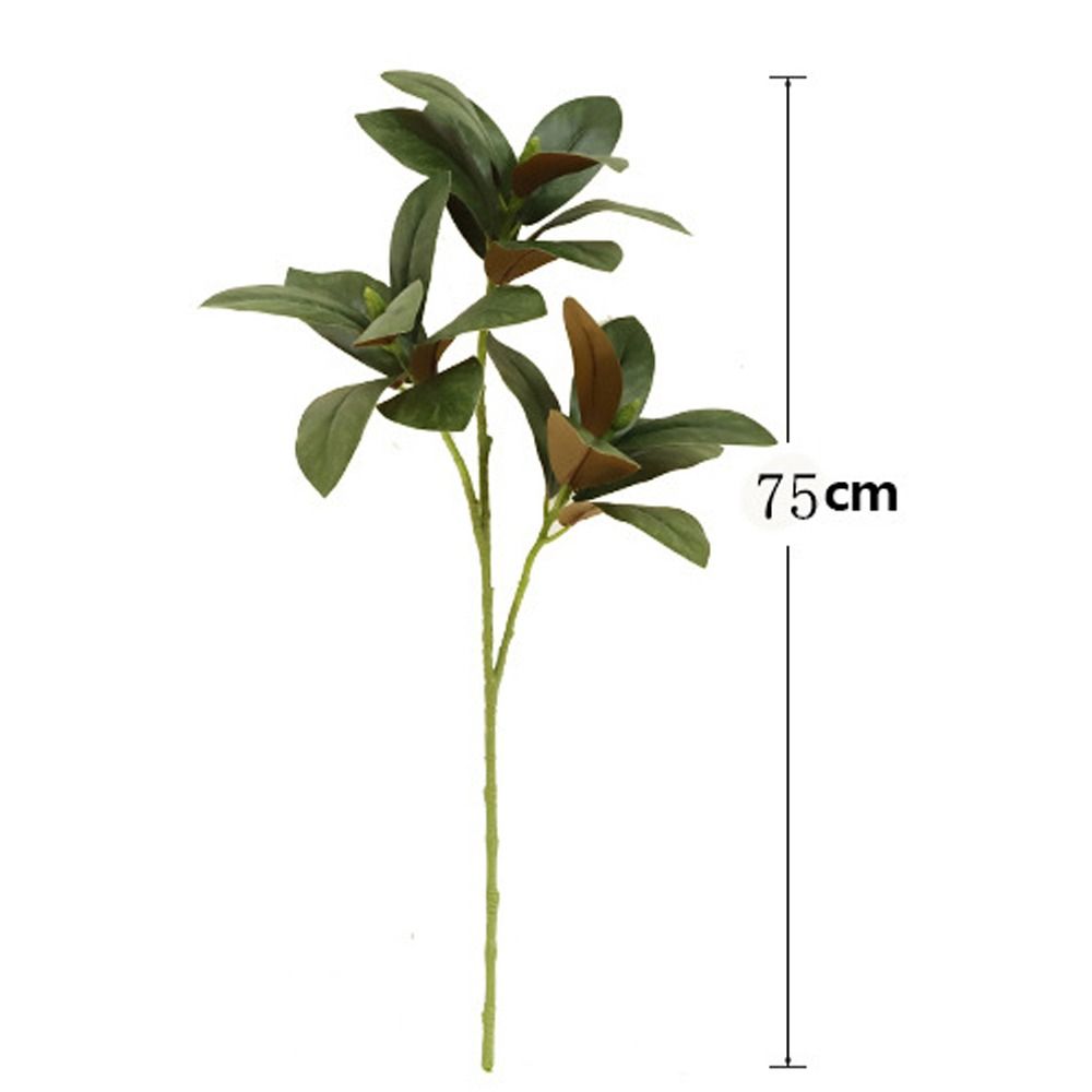75cm Simulated Magnolia Tree Branch Real Touch Green Plants  Outdoor Garden Decor