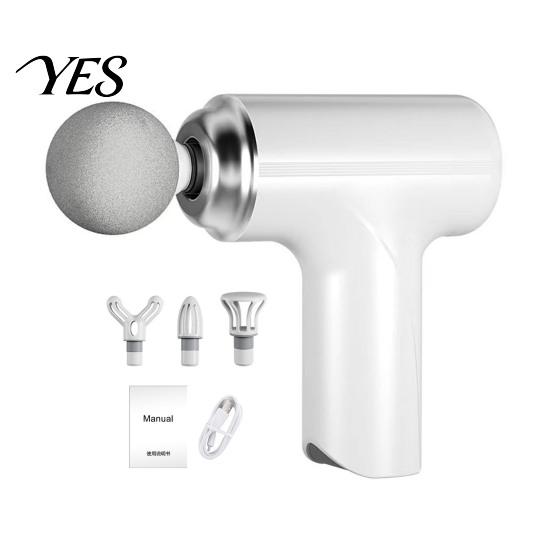 Portable Massage Device Mini Fascia Massager, Electric Percussion Massager with 4 Muscle Relaxation Tool Heads, for Deep Stain Resistant