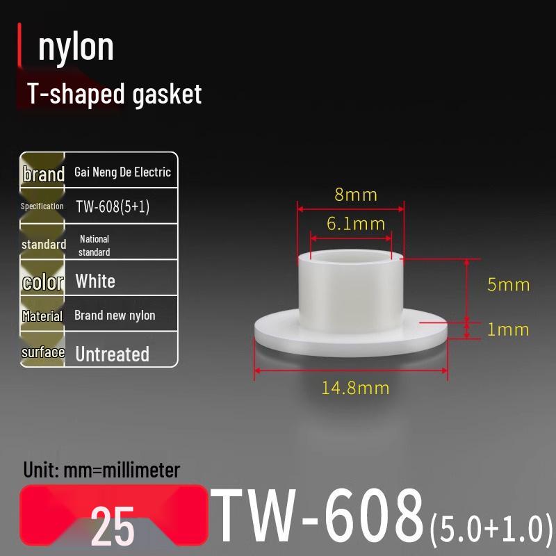 T-förmiger Nylon-Kunststoff-Dichtungsring und Schraubwellenhülse (Für dich: M2-M35)