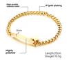 Oem Stainless Steel Curved Bracelet Chain gold Women's Fashion Children's Gift 1152