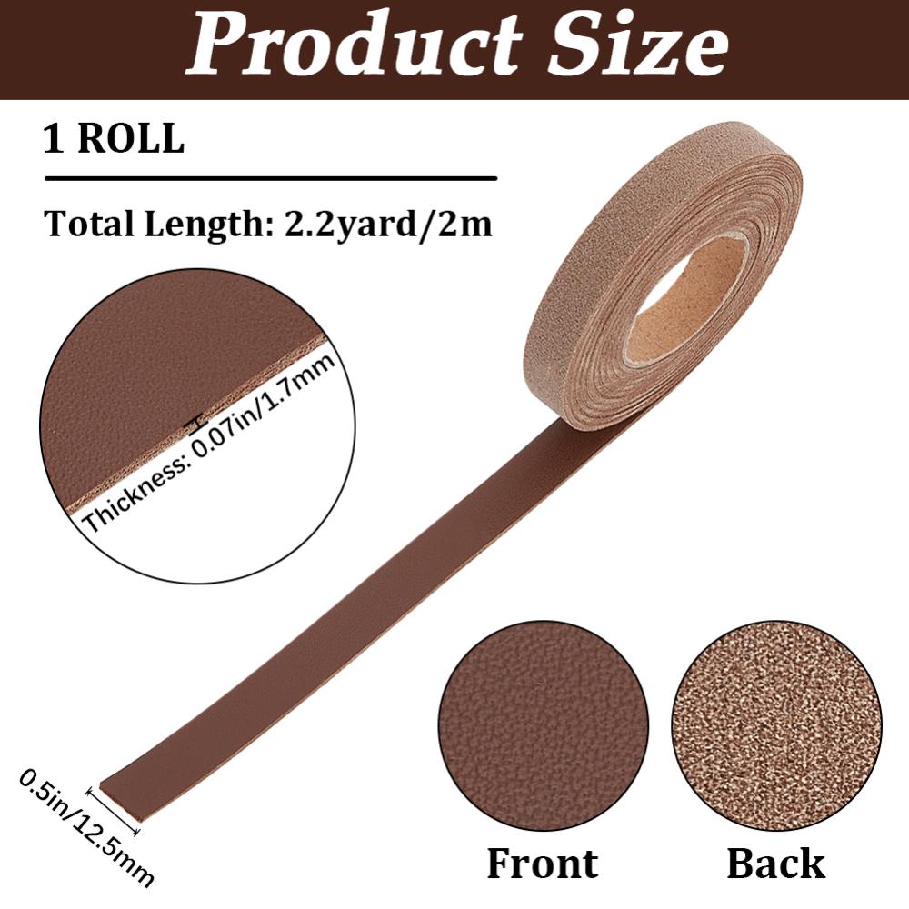 196 palců Měkké kožené řemínky 3/4 palce široké Hnědý kožený řemínek Pás Plnozrnná kožená šňůra Obal pro DIY řemeslné projekty