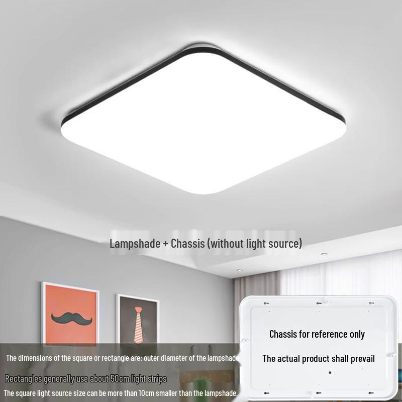 Acrylic Square and Round Ceiling Light Shade with Chassis, No Fixture Included, Free Shipping