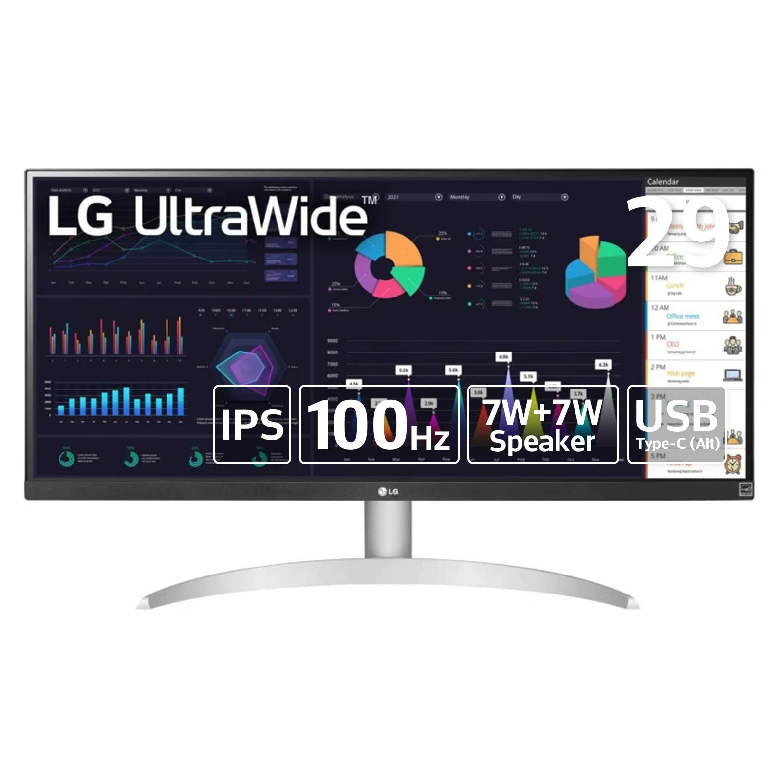 

LG Monitor Display 29WQ600-W 29 inchesFlat Ultra Wide (2560 x 1080)IPS MatteHDR 10100Hz CompatibleUSB Type-C, HDMI, DisplayPortEquipped with Speakers