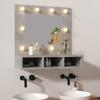 Vidaxl Armoire Avec Miroir Et Éclairage LED, Béton Gris, 60X31,5X62 Cm