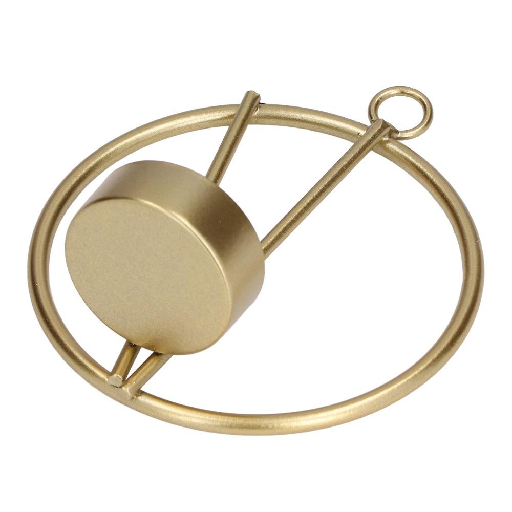2pcs Wall Mounted Round Metal Candle Holder Golden Geometric Candle Sconce Bedroom Wall Decor