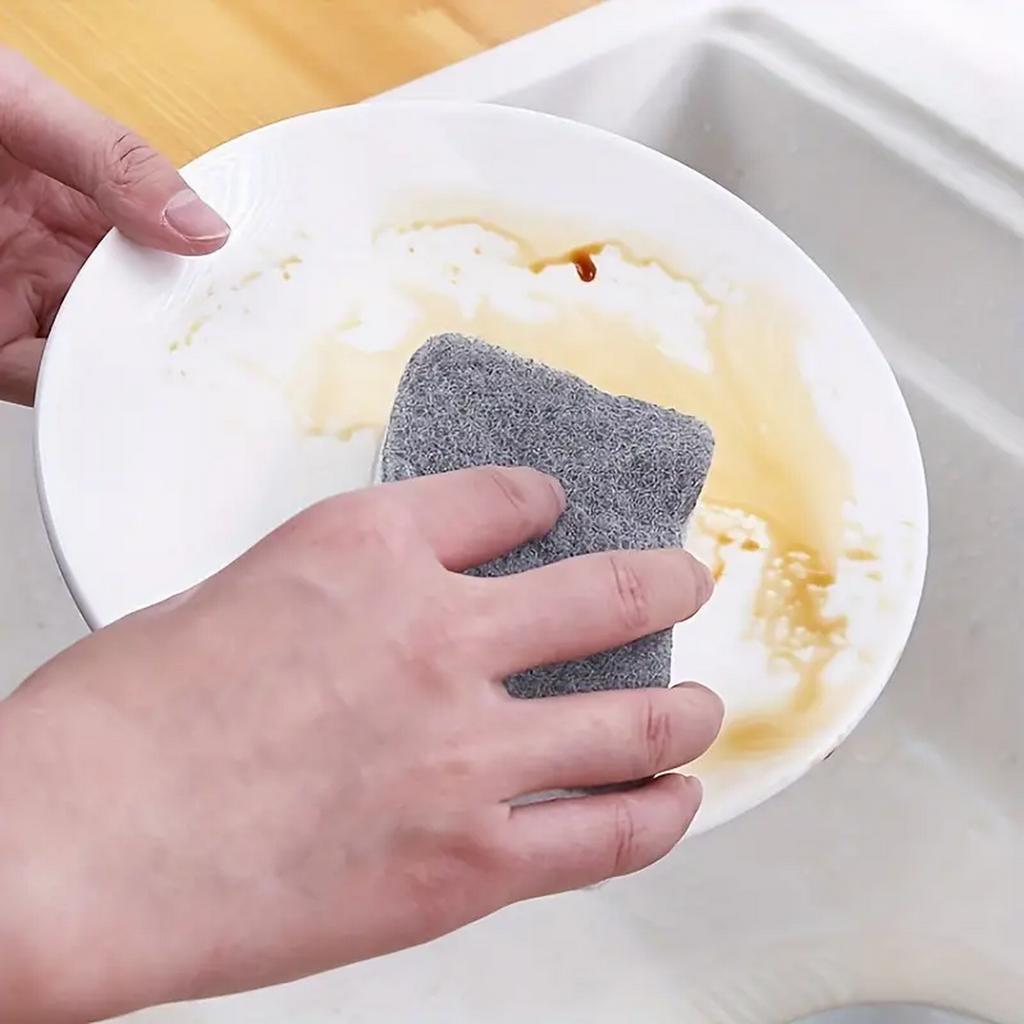 Double-Sided Magic Wipe Scouring Pad Kitchen Cleaning Sponge Dishwashing Sponge Brush Pot Bowl Supplies