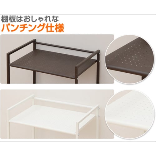 YAMAZEN (YAMAZEN) Steel Rack with Casters, 2 Tiers, White, CPR-50432C(WH)