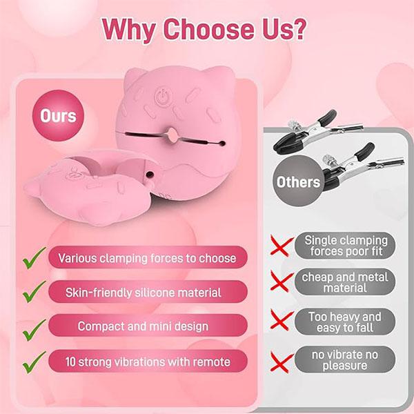 Nipple Toys Nipple Vibrator Womens Sex Toys Vibrating Nipple Clamps Sexual Pleasure Tools for Women with 10 Vibration Stimulation Modes