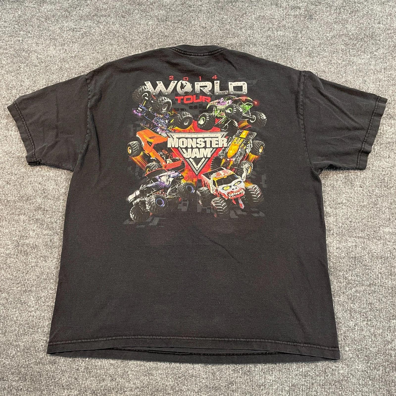 

Monster Truck Monster-Jam World-Tour 2014 Shirt XL 23x29 Zombie Grave-Digger 3XL